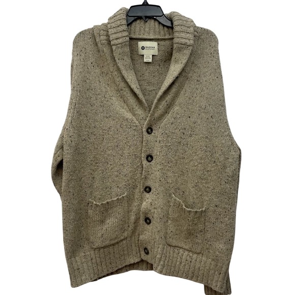 Haggar Other - Haggar Wool Blend Shawl Collar Cardigan Vest Mens XL Tan Button Sweater